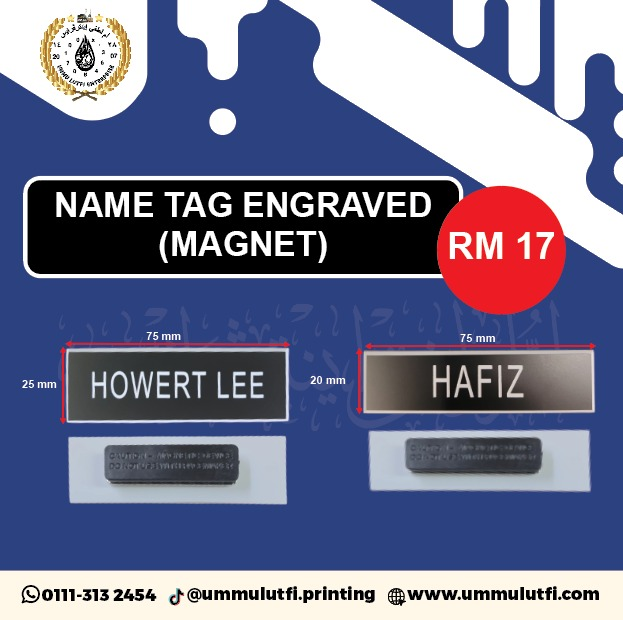 Name Tag Engraved (Magnet) — RM 17